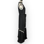Ramy Brook  Terra High-Neck High-Low Dress‎ Women's Small Black Halter Tie Waist Photo 4
