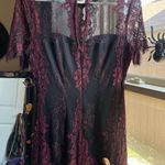 Romeo + Juliet Couture Womens Romeo & Juliet maroon and black lace dress Photo 3