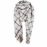 Large Classic Plaid Blanket Oversized Cozy Scarf Black Photo 5