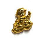 Vintage Gold Cherub Angel Brooch Pin Photo 0