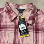 Eddie Bauer NWT Womens Short Sleeve Adventure Shirt Pink Plaid Lightweight Photo 3