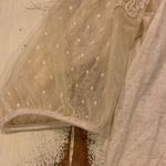 Mauve Sheer Lace and Knit Accent T Shirt Size M Photo 2