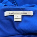Diane Von Furstenberg  Dress Size 6 Blue V-Neck Bevin Ruched Sheath Knee Length Photo 8