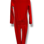 Leg Avenue  Women’s Sexy Red Cozy Brushed Ribbed Long Johns Sz S/M Flap Opening Photo 2