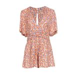 Free People NWOT Peach Floral Printed Romper w/ Open Back Size 6 Photo 1