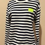ZARA  Crew Neck Black and White Striped Cotton Sweater size S Photo 0
