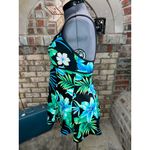 one piece swimsuit swimdress Vintage floral blue black green Size 12 Photo 6