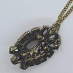 Handmade Bronze-Tone Multicolor Glitter Sparkle Rhinestone Necklace Photo 5