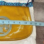 Tory Burch Designer Shinny Mustard Yellow Magnetic Closure Clutch Medium Duster Photo 6