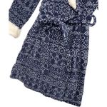 New Ulta Beauty Robe Womens S M Blue White Sherpa Belted Fleece Fair Isle Cozy Photo 4