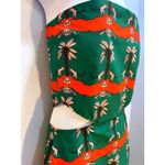 Strapless Mini Dress Cutout Green Orange Palm Novelty‎ Print Party XS Size 4 Photo 1