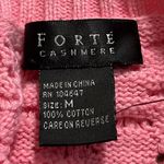 FORTE CASHMERE size medium pink bubble sweater 3/4 sleeves wear tank under NWT Photo 4