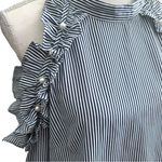 Strut & Bolt Elegant Striped Ruffle Blouse Photo 1