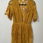 Honey Punch Elegant Mustard Lace Dress Photo 1