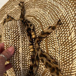 Stylish Woven Floppy Hat with Leopard and Bead Accents EUC Brown Photo 8