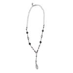 Vintage Napier Y Drop Beaded Strand Necklace Silver Tone Y2K 2000s Fairycore Photo 1