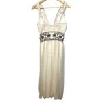 NWT Mandalay White Silk Silver Beaded Short Midi Evening Gown Dress Women Size 2 Photo 5