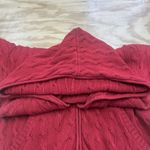 Ralph Lauren Sport Red Cable Knit Zip-Up Hoodie Sweater Womens XL Y2K Preppy Photo 6