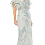Mac Duggal  67842 Bell Sleeve Floral Seafoam Embellished Gown Dress 16 NWT Photo 0