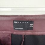 ASOS Faux Leather Ankle Grazer Pants in Dark Cherry Photo 3