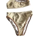 Natalie Off Duty Bikini set gold One Shoulder , Cheeky Small womens Photo 5