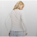 Free People Lula Gardenia Mock Neck Knit Top SMALL Ivory Long Sleeve $88 Photo 6