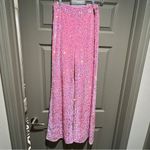 ASOS NWOT pink sequin glitter wide leg pants Photo 7