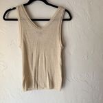 J Crew Tank Top Y2k Small Beige Ribbed Knit Sleeveless Sweater Vest Layering Photo 6