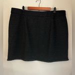 Lane Bryant  Black Tweed Knit Metallic Thread Stretch Waist Pull On Mini Skirt 22 Photo 3