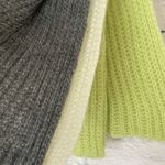 Topshop  chunky knit neon green gray ivory scarf NWOT Photo 2