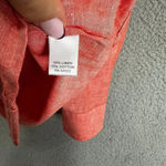 Banana Republic top women 2P orange chambray button up linen blend office career Photo 3