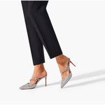 Christian Louboutin Planet Queen 70 Glitter Leather Pump in Silver Glitter Photo 1