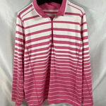 Ralph Lauren Lauren  Pink & White Long Sleeve 1/4 Zip Shirt Size 3XL Stretchy Photo 0