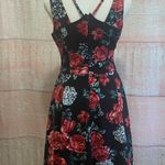 Guess Black Floral zipped dress Size 2 Photo 5