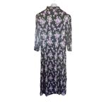 ZARA  Women's 2XL Floral Print Midi Shirt Dress Black Cottagecore‎ With Pockets Photo 3