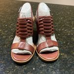 Lucky Brand  size 6 Lemia Cutout Leather Heel Sandal burgundy brown nwt Photo 1