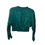 ZARA NWT Womens Open Back Emerald Green Long Sleeve Crop Top Photo 1