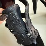 Jessica Simpson Black Bomber Leather Striker Heels. Size 8.5 Photo 8