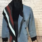 Unique Jean Jacket Denim and Sweater Jacket Small Blue Photo 8