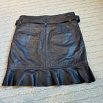 Isabel Marant NWT Qing Belted Ruffle Leather Black Mini Skirt Photo 4