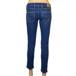 True Religion  Stella skinny low rise jean with orange logo pockets Size 27 EUC Photo 7