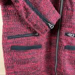 Lucky Brand Women’s Small Slouchy Long Moto Tweed Knit Zip Jacket Biker Modern Photo 5