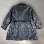 Coach  Alexis Black Double Breasted Leather Short Trench Coat Jacket Sz S Photo 3