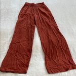 Abercrombie & Fitch Linen Blend Terracotta Wide Leg Split Hem Pants XS Photo 3