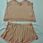Hale Bob  Pink Lace Trim Pajama Set Photo 0