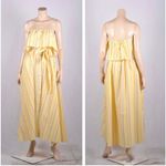Lemlem  Zeritu Bahiri Yellow Striped Strapless Ruffle Maxi Dress Large New Photo 2