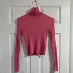 ZARA Bubble Gum Pink Ribbed Crop Turtleneck Sweater Photo 7