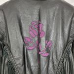 Daytona Joe Womens Moto Jacket Size XXL Black Purple Rose Zip Front Fringe Photo 13