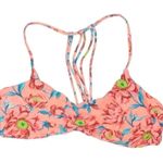 Tori Praver Swimwear Tori Praver Bright Mango Floral Macrame Bikini Top Size XL Like New Photo 3