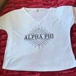 Alpha Phi white v neck short sleeve tee shirt Size M Photo 0